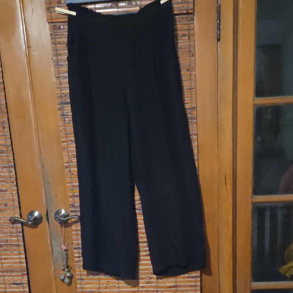 Chic Black Wide Leg Women's Pants